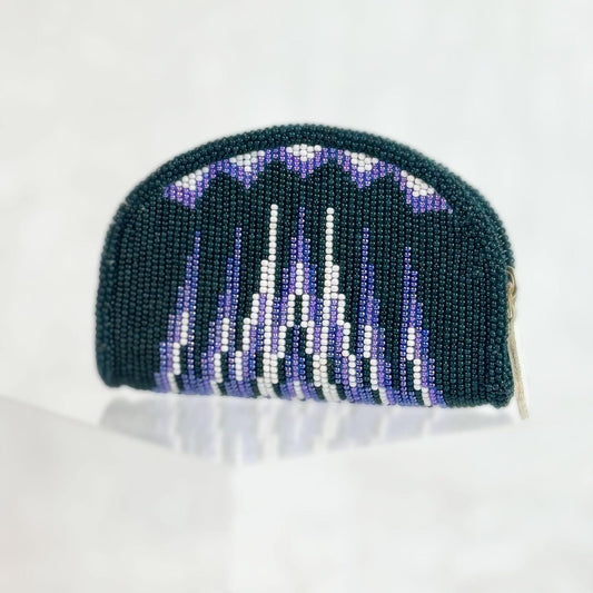 Dark Green Mountain Peak Beaded Coin Purse included in the set