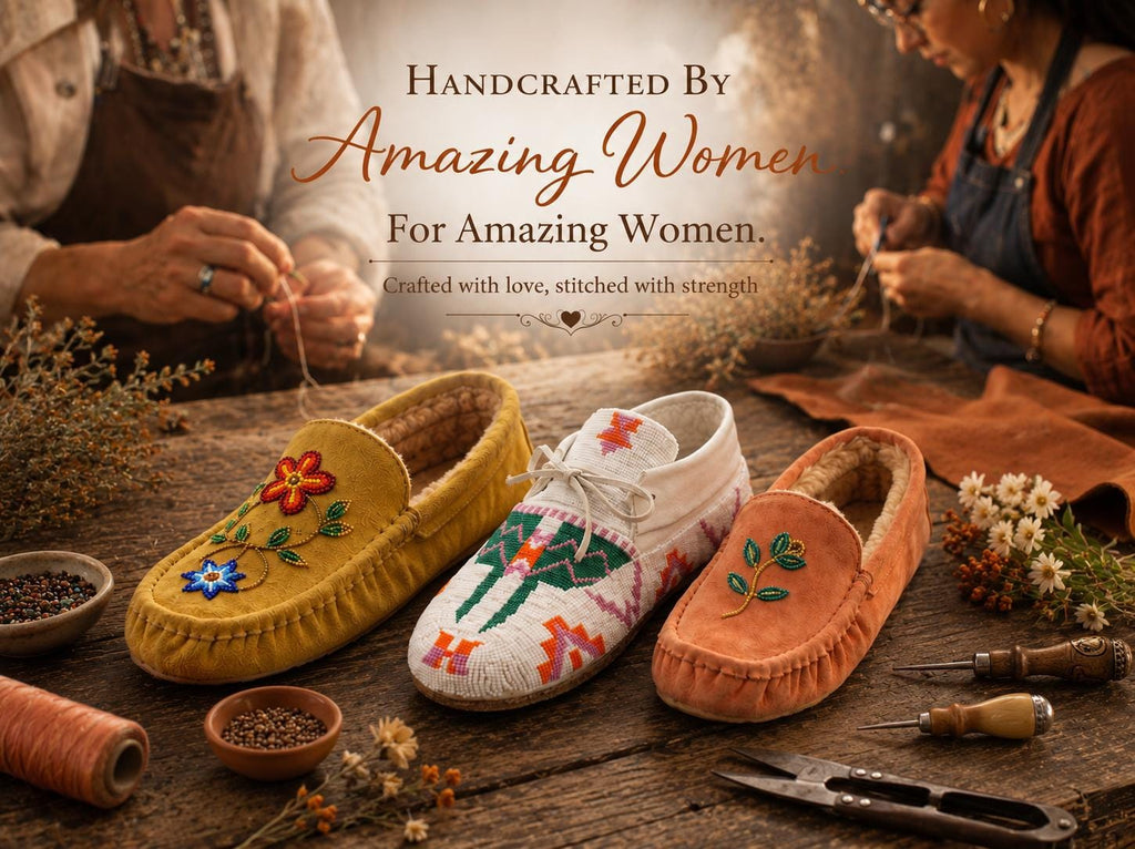 Handmade Beaded Leather Moccasins with Soft Sole. Stylish Slip On Loafer Shoes For Women