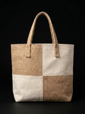 Handmade Tote Bag. Premium Large Jute and Canvas Handbag For Women. Gift For Her