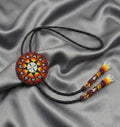 Handmade Beaded Bolo Tie. Stylish Seed Beads Accessory For Men