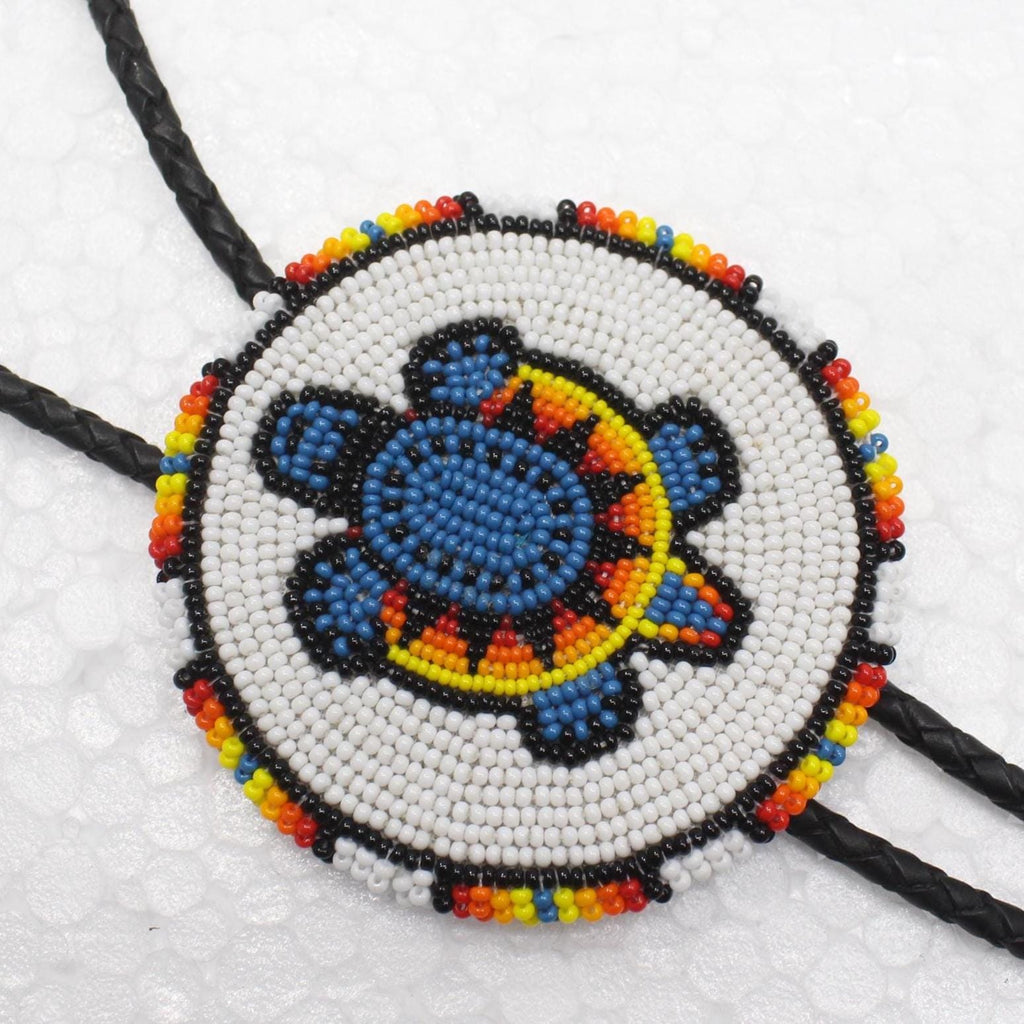 Handmade Beaded Bolo Tie. Stylish Seed Beads Accessory For Men