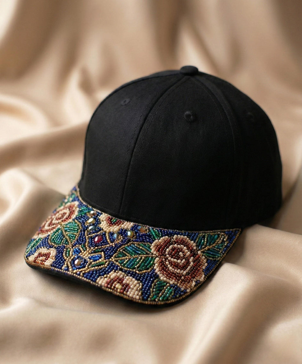Handmade Beaded Cap. Unisex Adjustable Baseball Hat For Men and Women. Suitable for Gifting