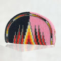 Handmade Coin Purse. Pink & Black Beaded Hand Pouch For Essentials.