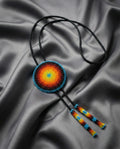 Handmade Beaded Bolo Tie. Stylish Seed Beads Accessory For Men
