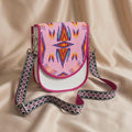 Beaded Crossbody Bag, Boho Handmade Unisex Canvas Sling Purse with Adjustable Strap