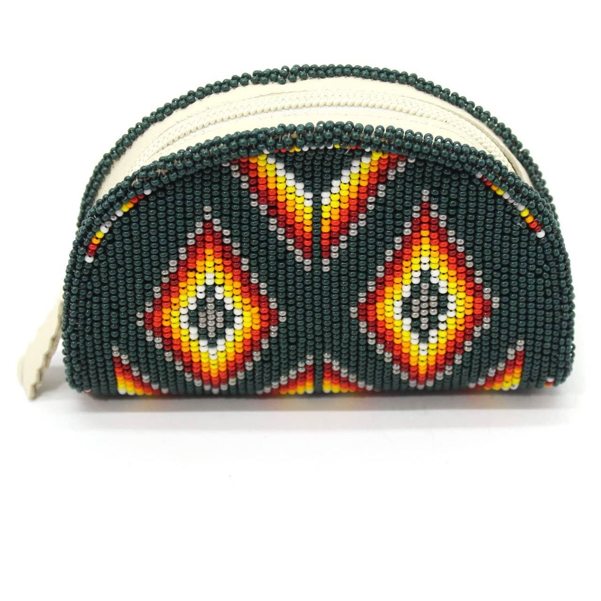 Hand-Beaded Coin Purse, Jewel & Cool Tones