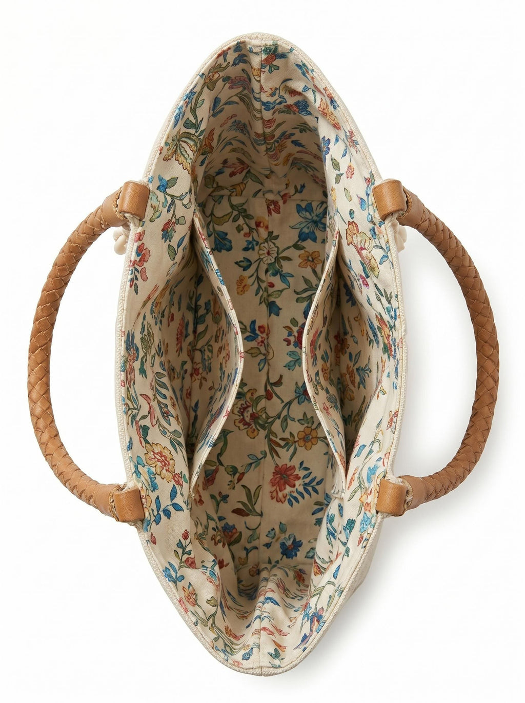 Handmade Floral Canvas Tote Bag. Beaded Large Artisan Handbag For Women