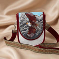Beaded Crossbody Bag, Boho Handmade Unisex Canvas Sling Purse with Adjustable Strap