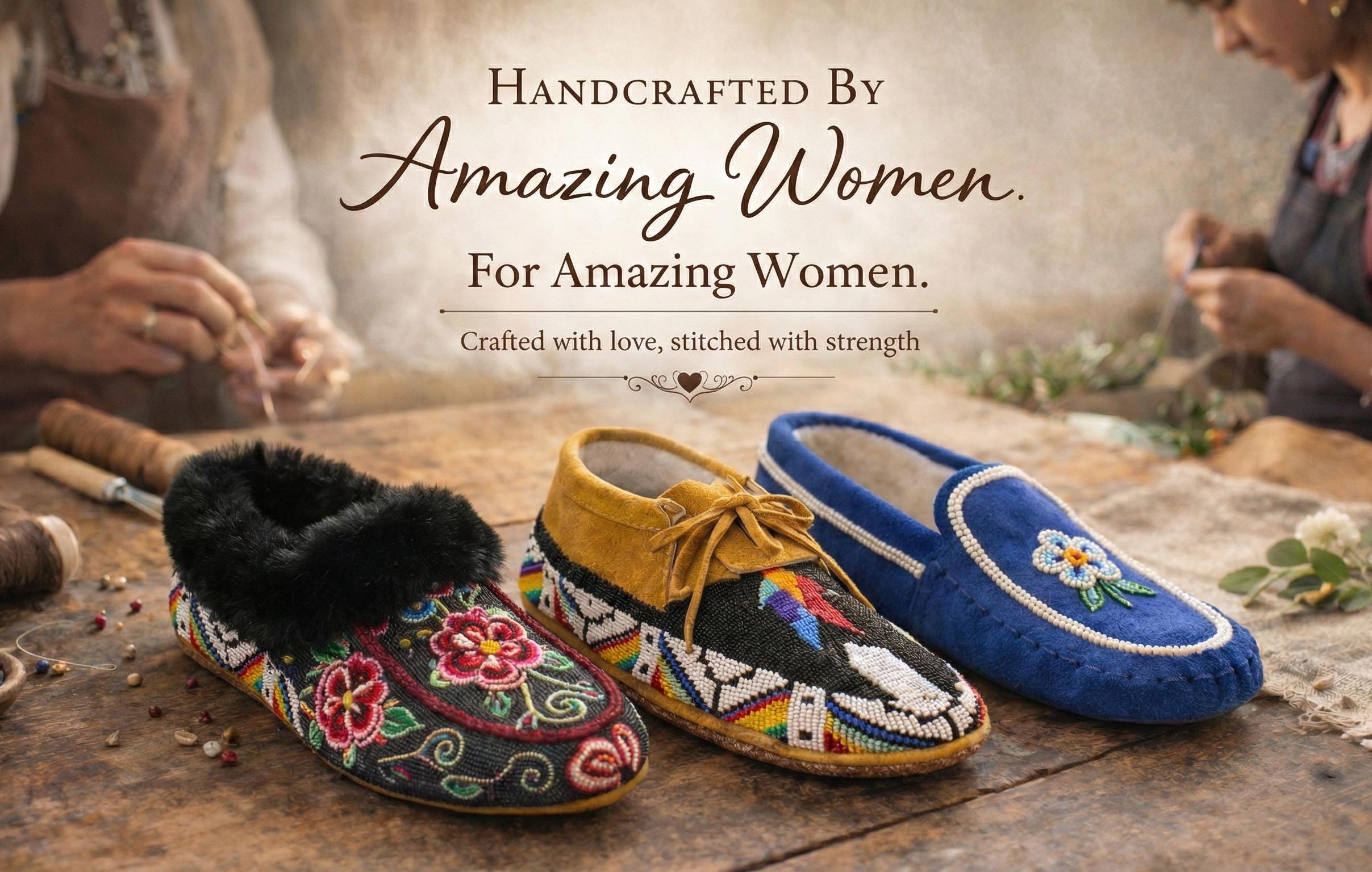 Handmade Beaded Leather Moccasins with Soft Sole. Stylish Slip On Shoes For Women.