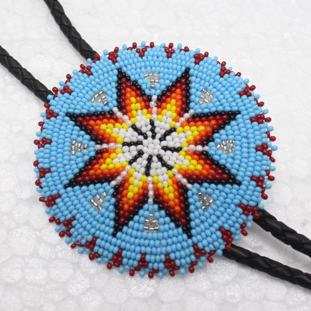 Handmade Beaded Bolo Tie. Stylish Seed Beads Accessory For Men
