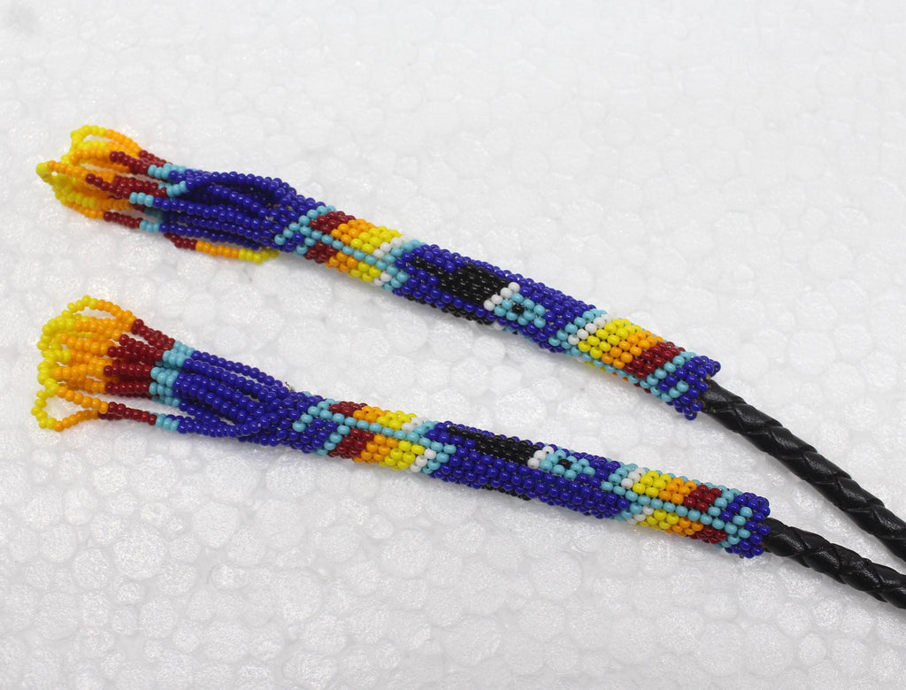 Handmade Beaded Bolo Tie. Stylish Seed Beads Accessory For Men