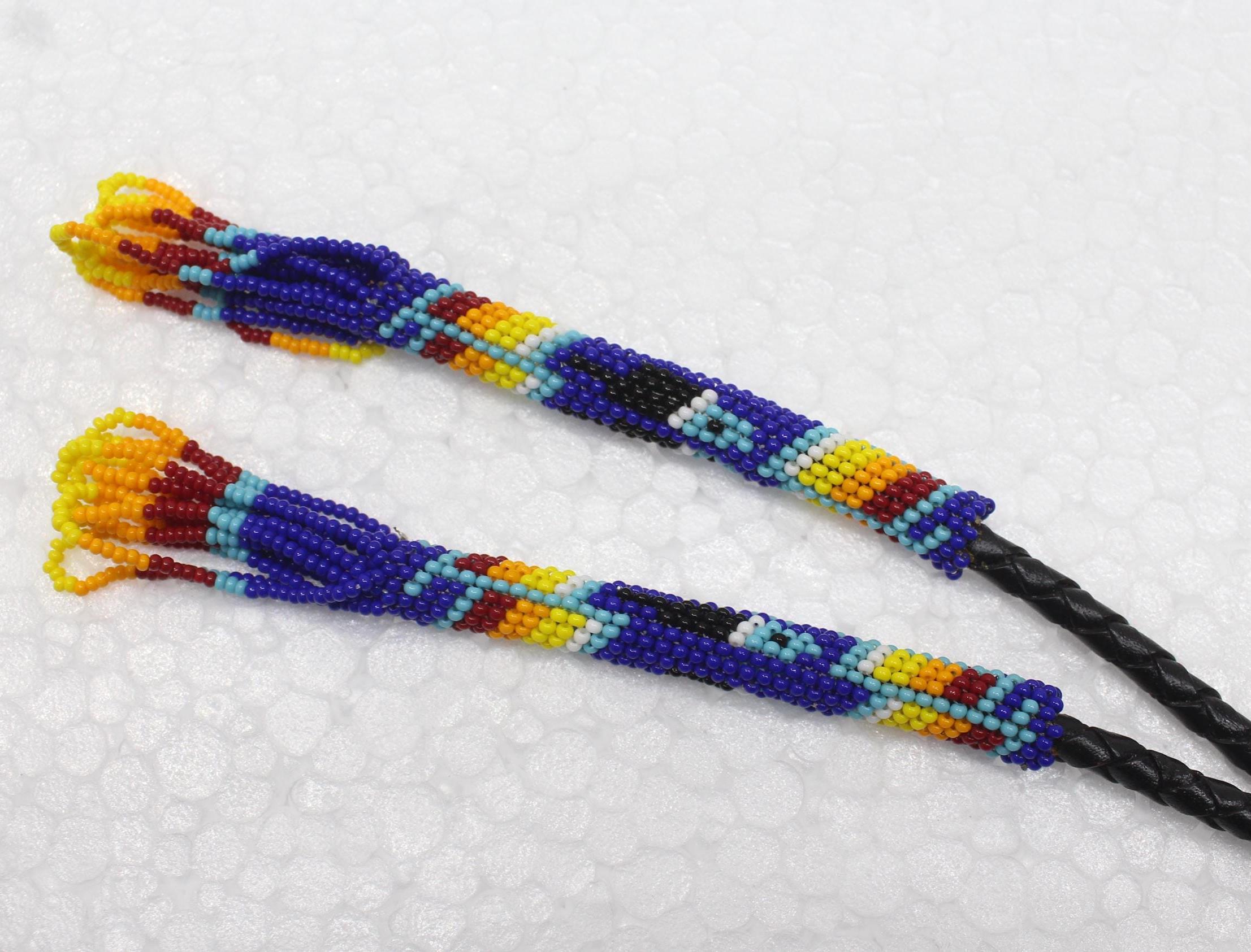 Handmade Beaded Bolo Tie. Stylish Seed Beads Accessory For Men