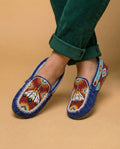 Handmade Beaded Leather Moccasins. Native American Style Shoes For Women. Suitable For Gifting