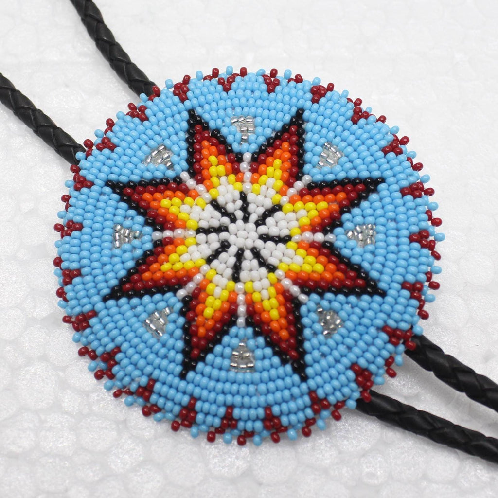 Handmade Beaded Bolo Tie. Stylish Seed Beads Accessory For Men