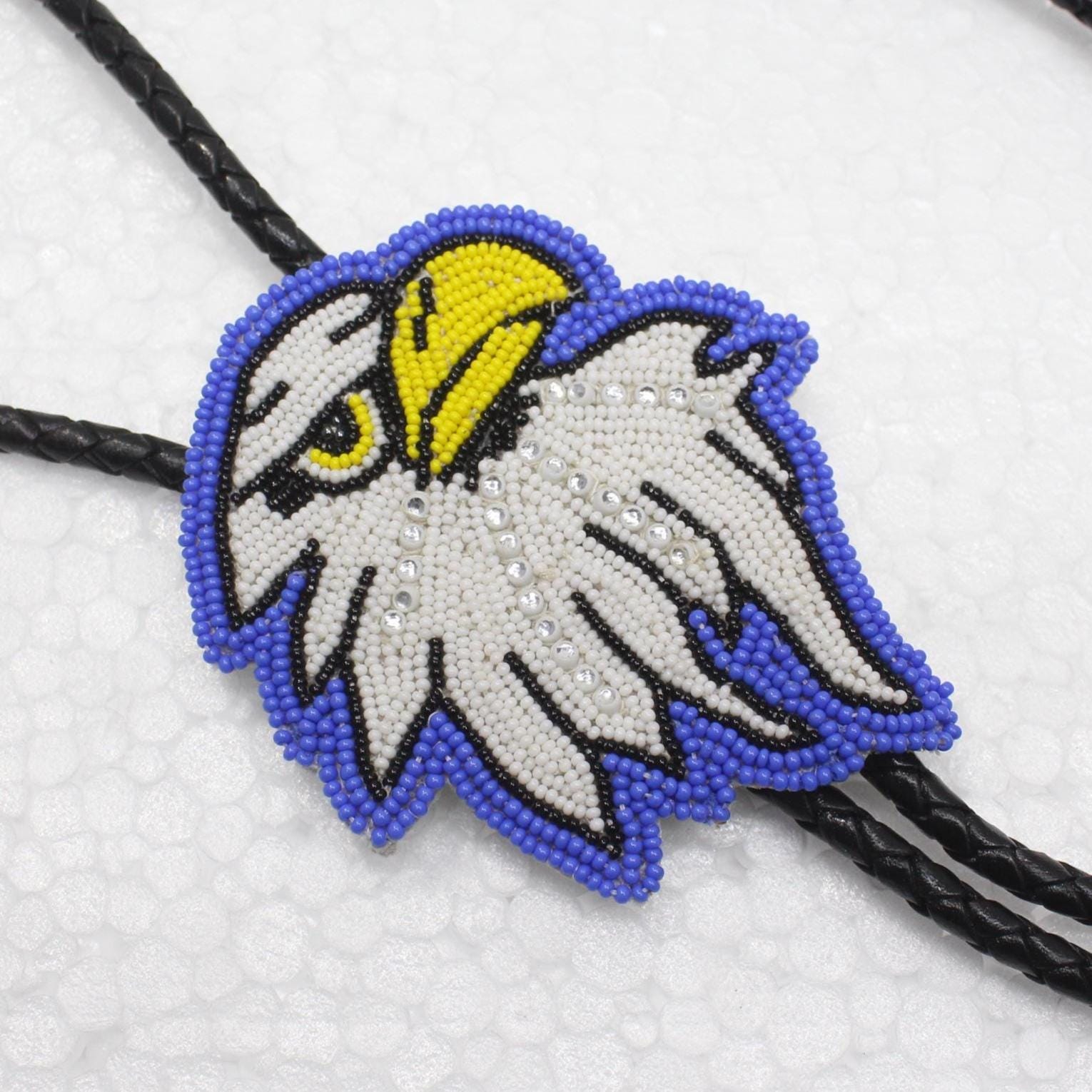 Handmade Beaded Bolo Tie. Stylish Seed Beads Accessory For Men