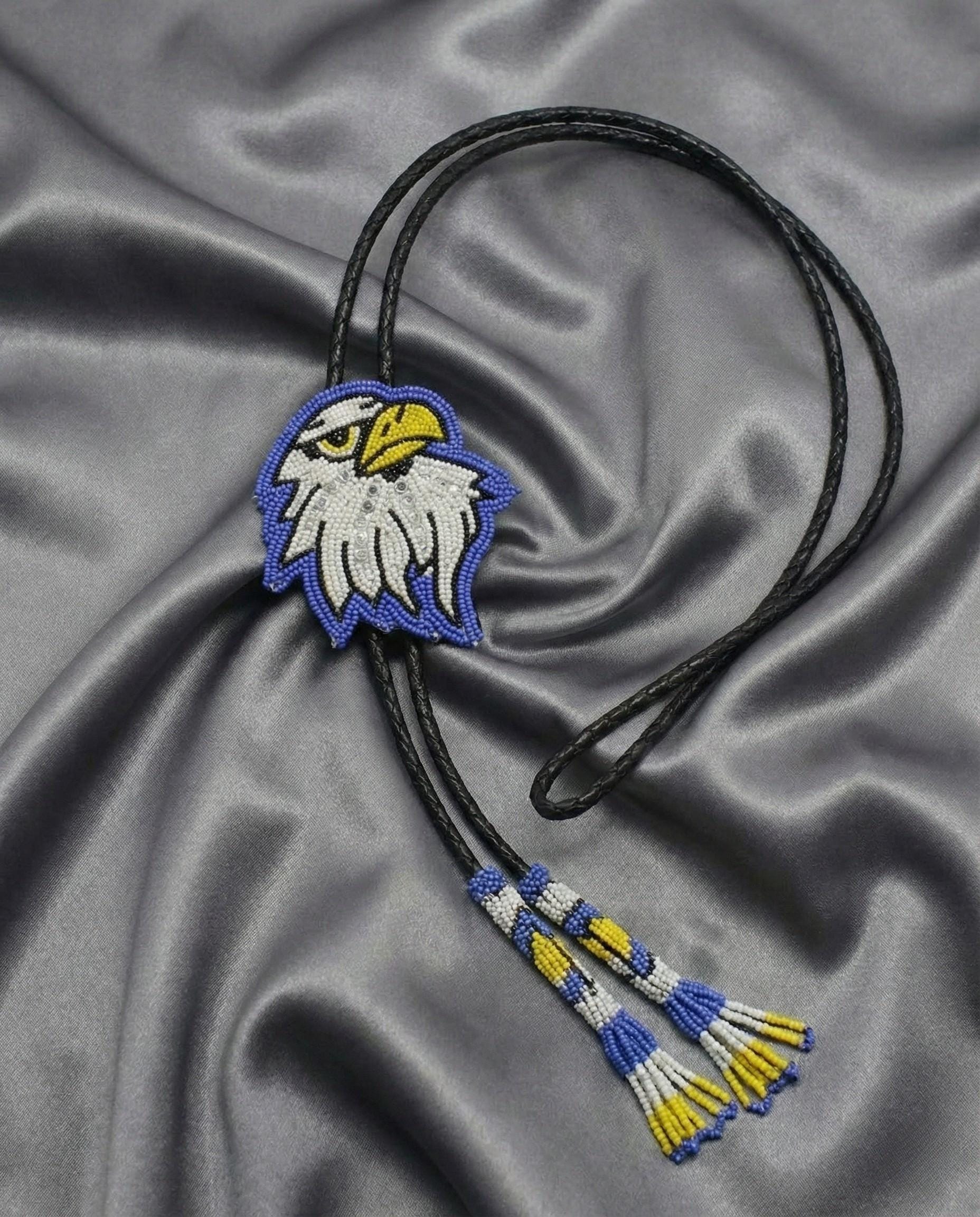 Handmade Beaded Bolo Tie. Stylish Seed Beads Accessory For Men
