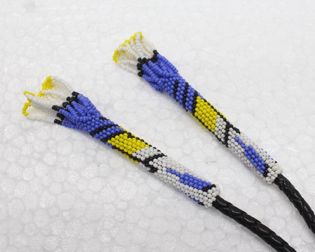 Handmade Beaded Bolo Tie. Stylish Seed Beads Accessory For Men