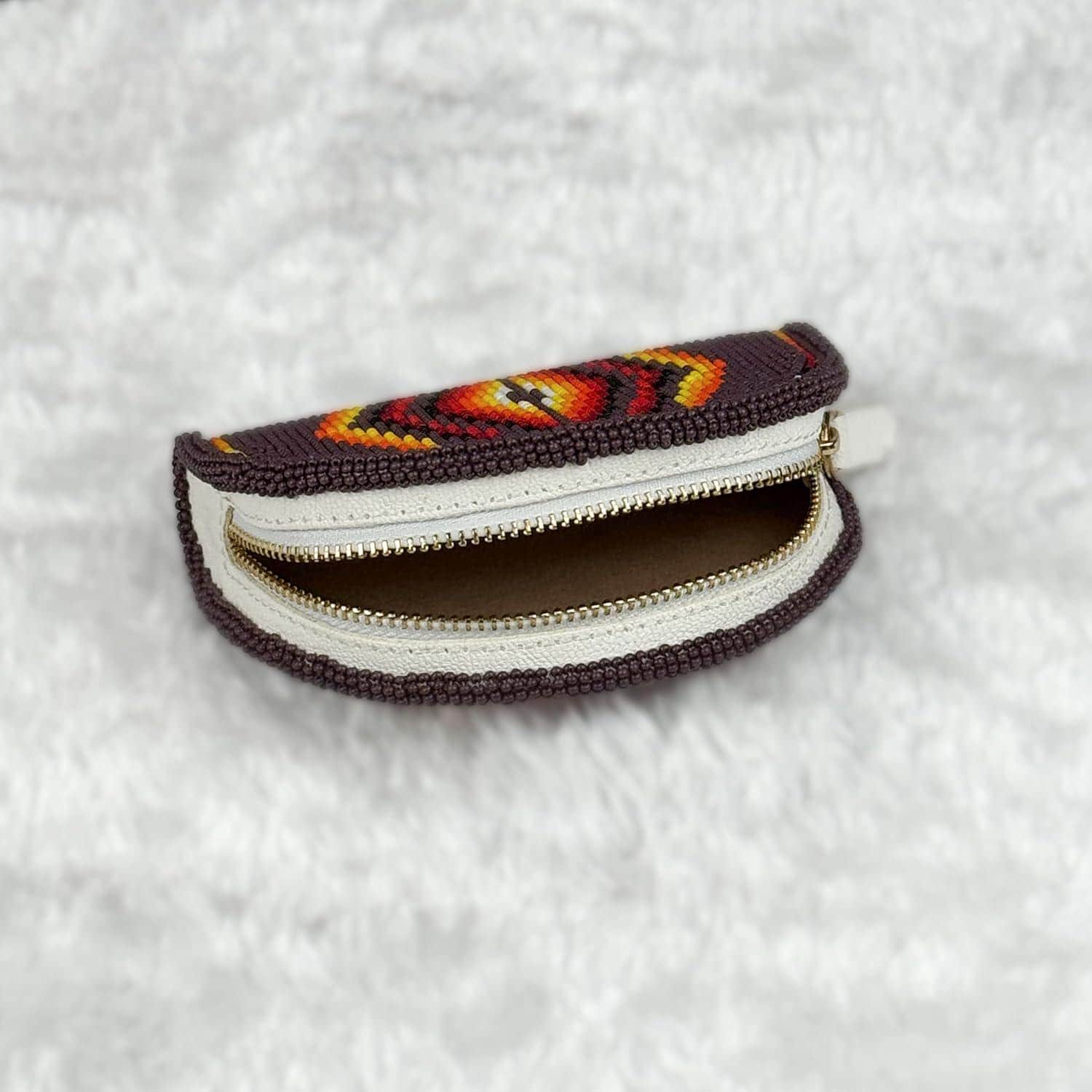 Handmade Coin Purse. Geometrical Beaded Hand Pouch For Essentials.