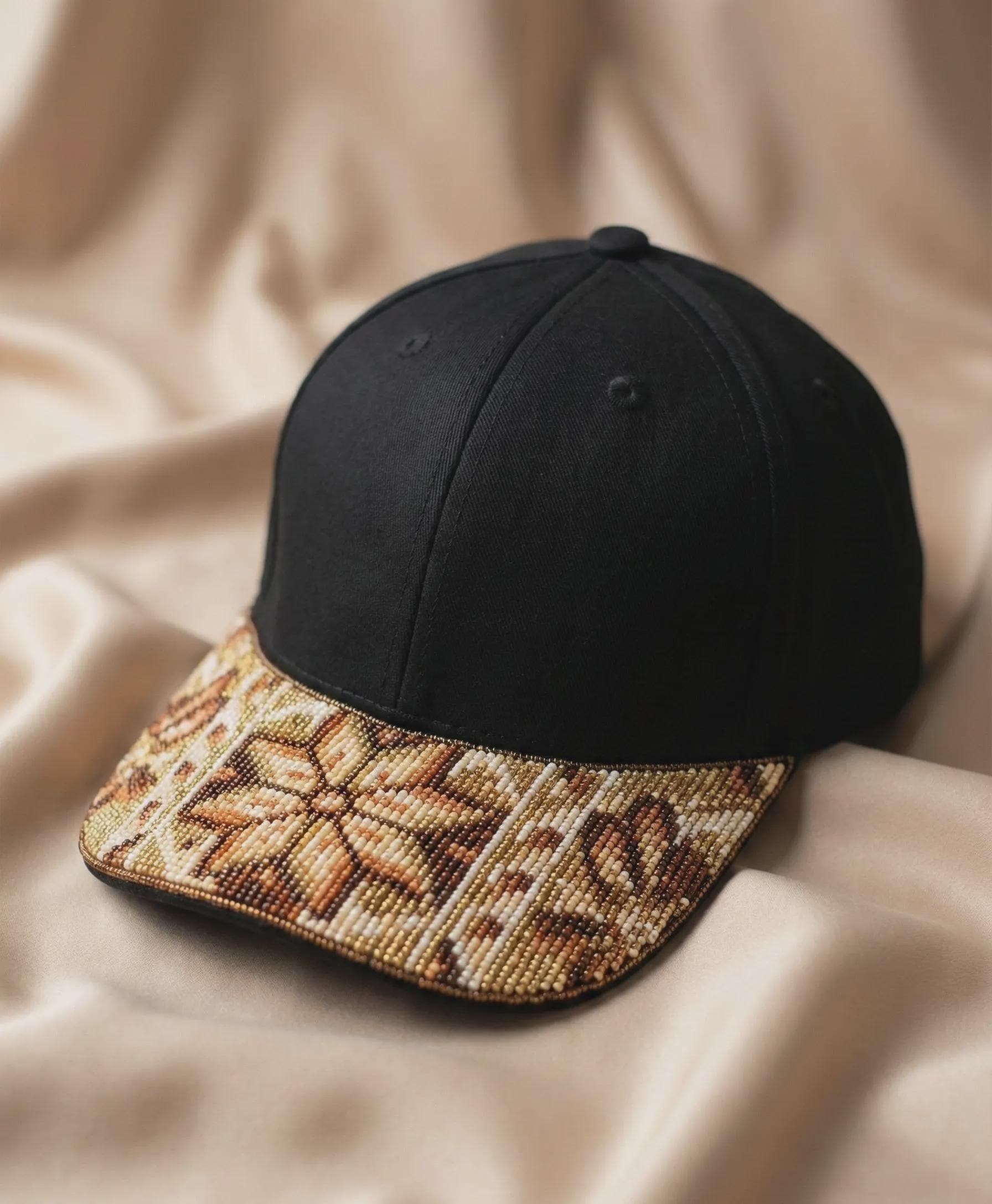 Handmade Beaded Cap. Unisex Adjustable Baseball Hat For Men and Women. Suitable for Gifting