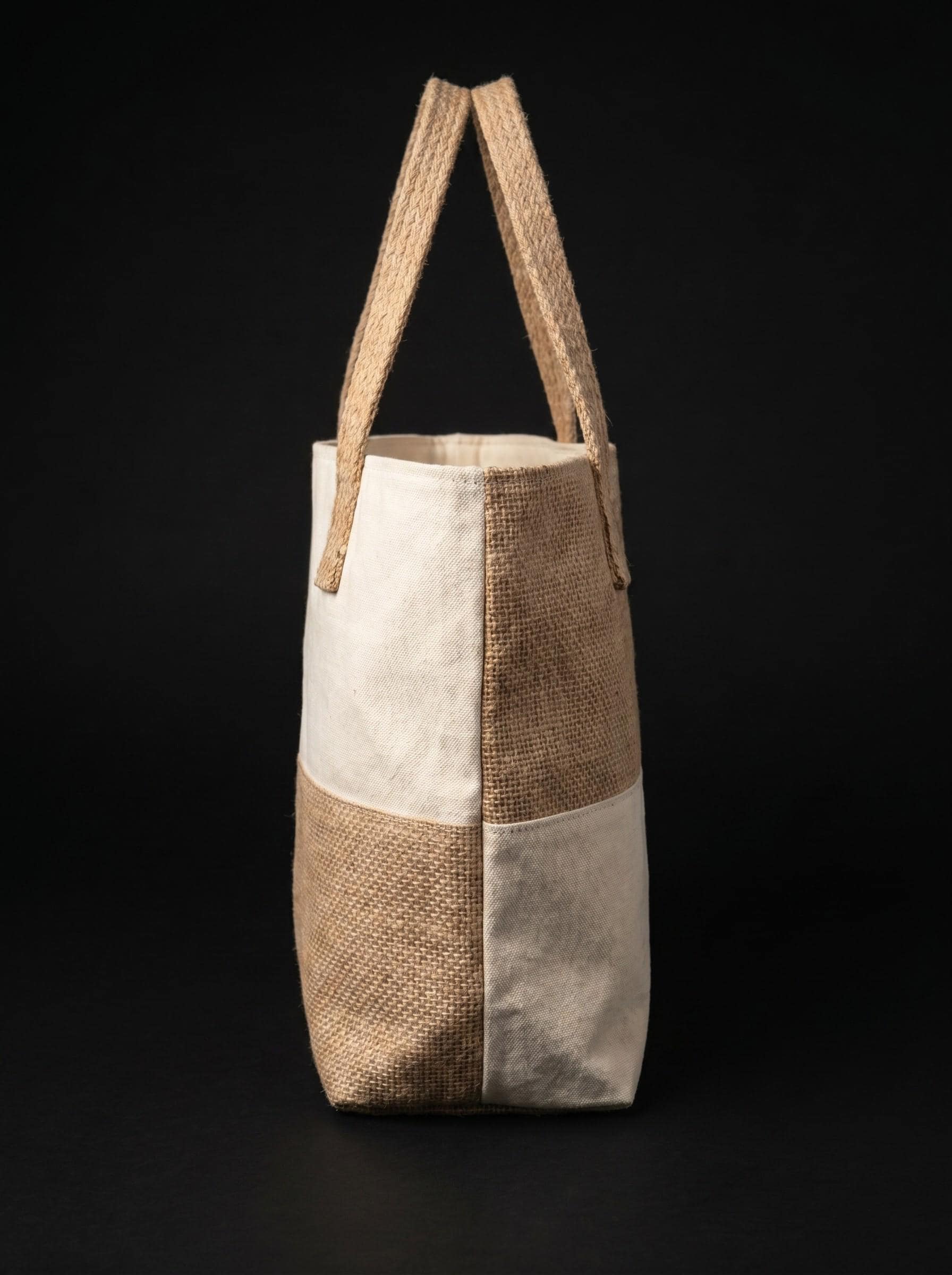 Handmade Tote Bag. Premium Large Jute and Canvas Handbag For Women. Gift For Her