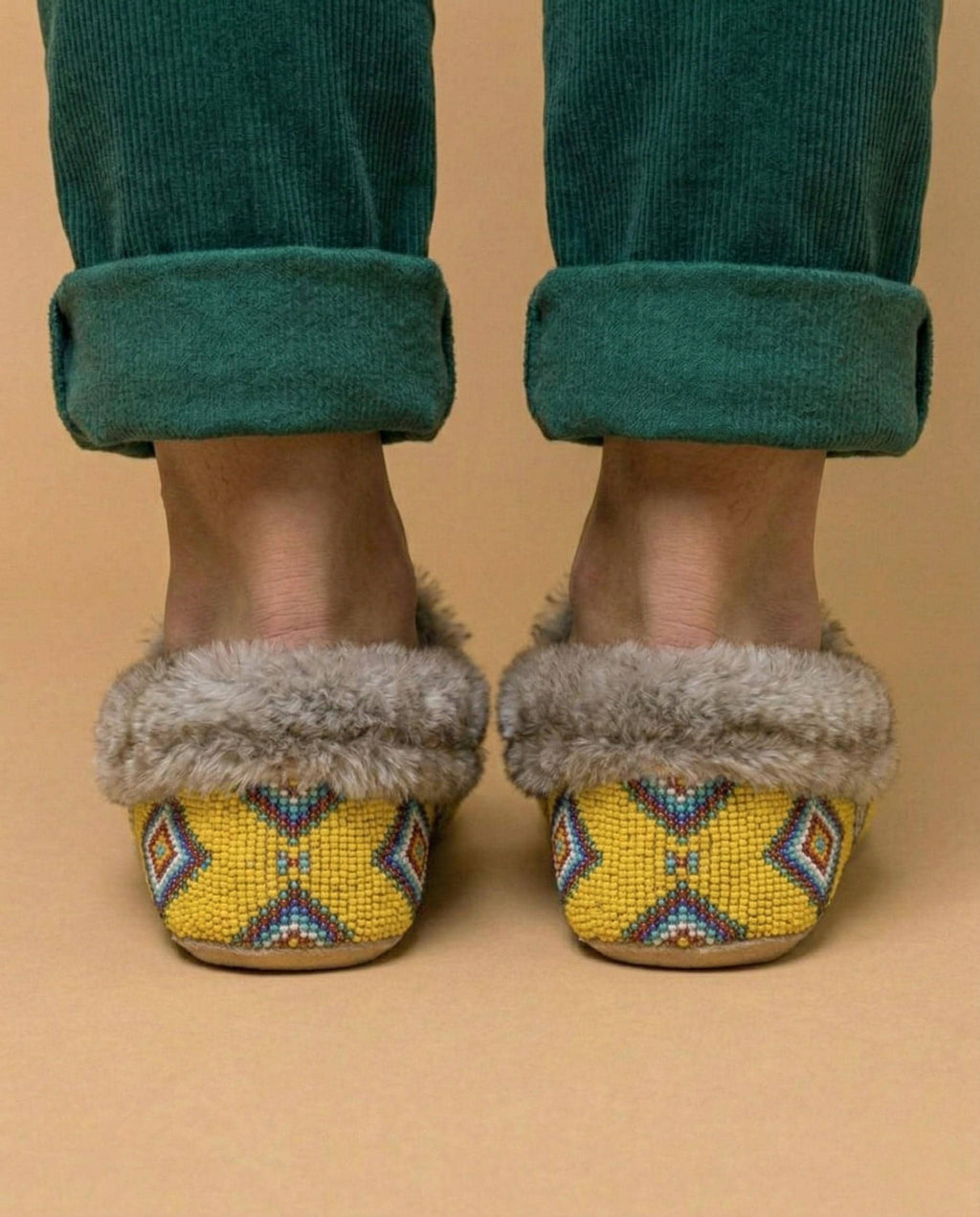 Handmade Full Beaded Leather Moccasins. Native American Style Shoes For Women. Suitable For Gifting