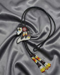 Handmade Beaded Bolo Tie. Stylish Seed Beads Accessory For Men