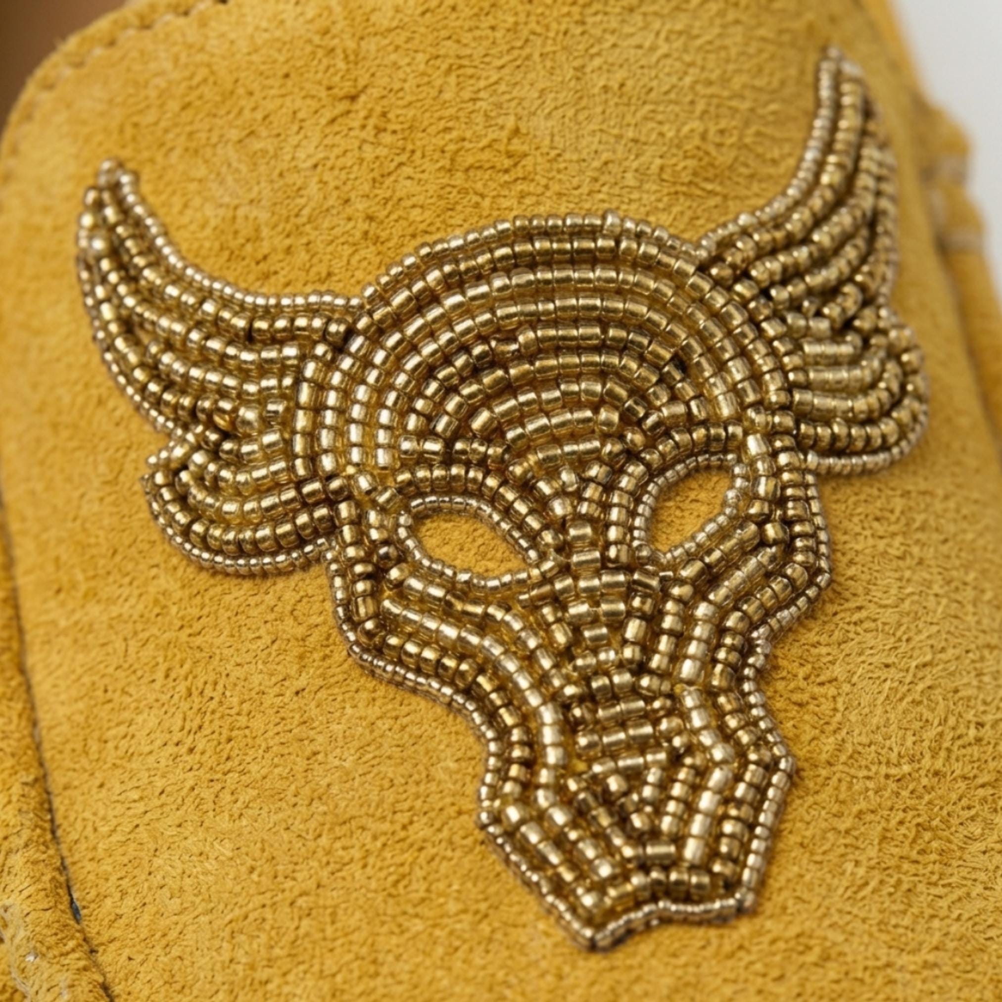 Bull Beaded Leather Moccasins - Handmade Native American Style Shoes For Women. Suitable For Gifting