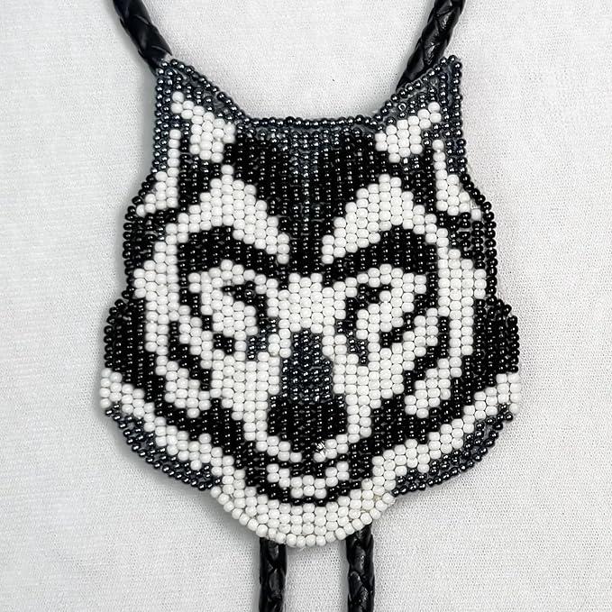 Handmade Beaded Bolo Tie. Stylish Seed Beads Accessory For Men