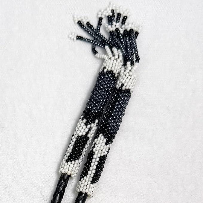 Handmade Beaded Bolo Tie. Stylish Seed Beads Accessory For Men