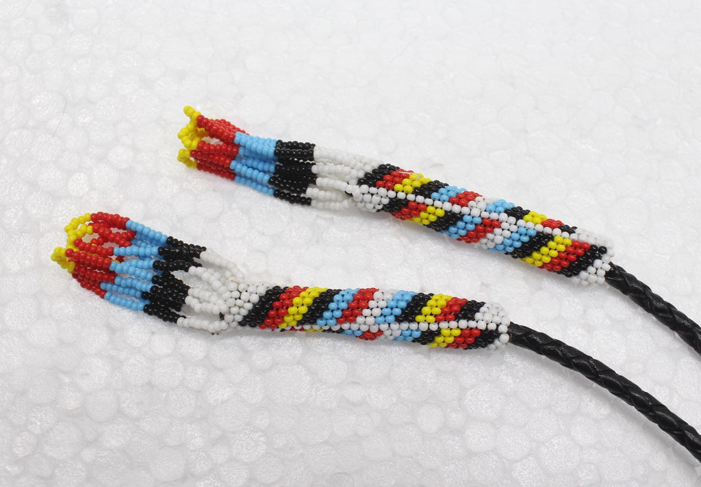 Handmade Beaded Bolo Tie. Stylish Seed Beads Accessory For Men
