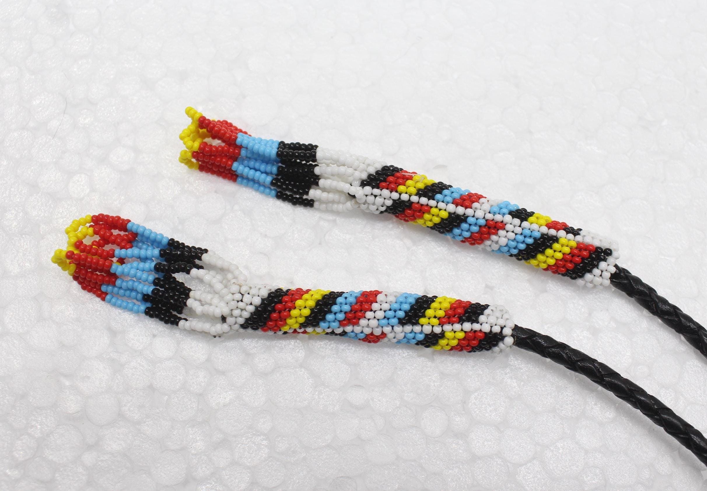 Handmade Beaded Bolo Tie. Stylish Seed Beads Accessory For Men