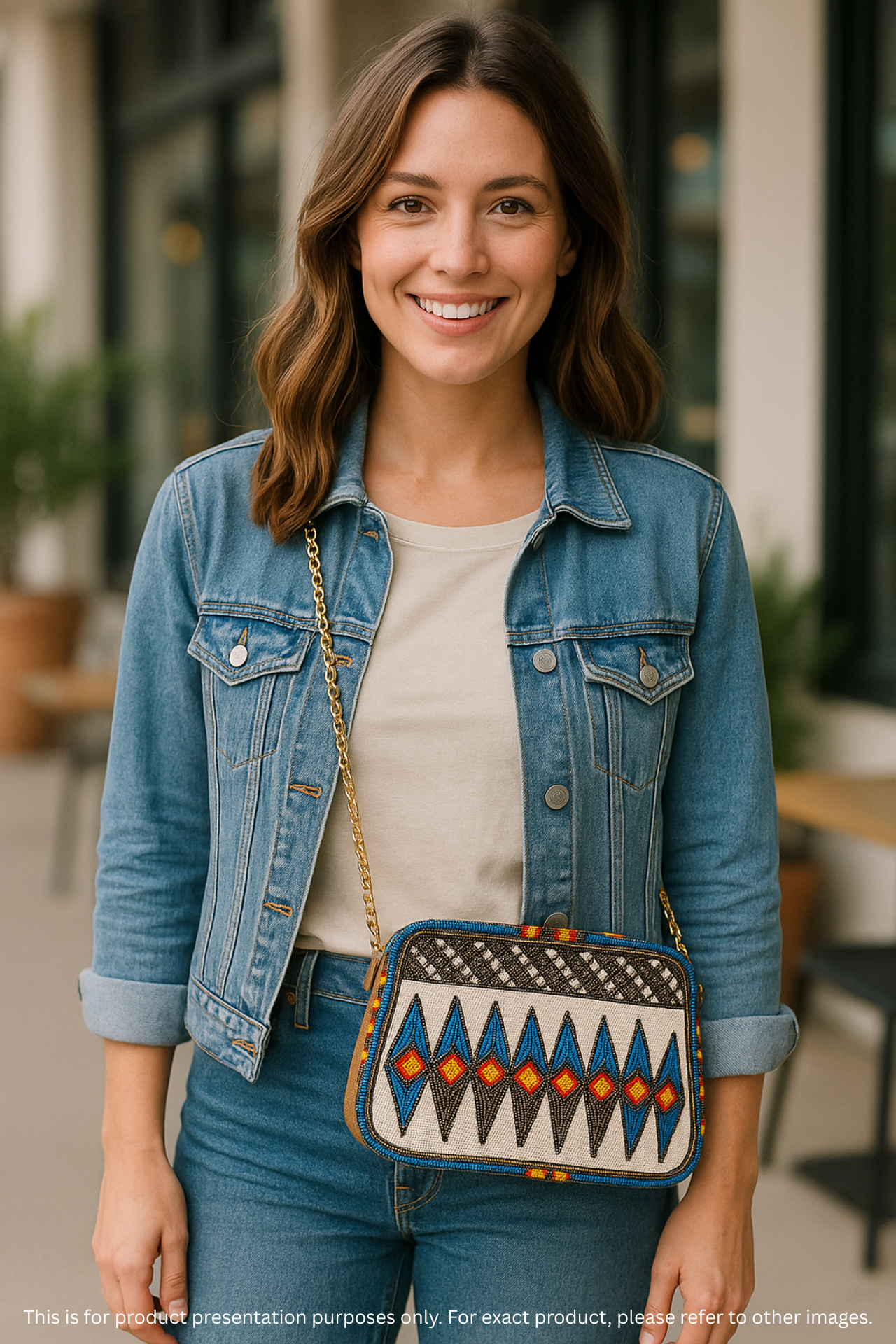 Handmade Fully Beaded Crossbody Bag