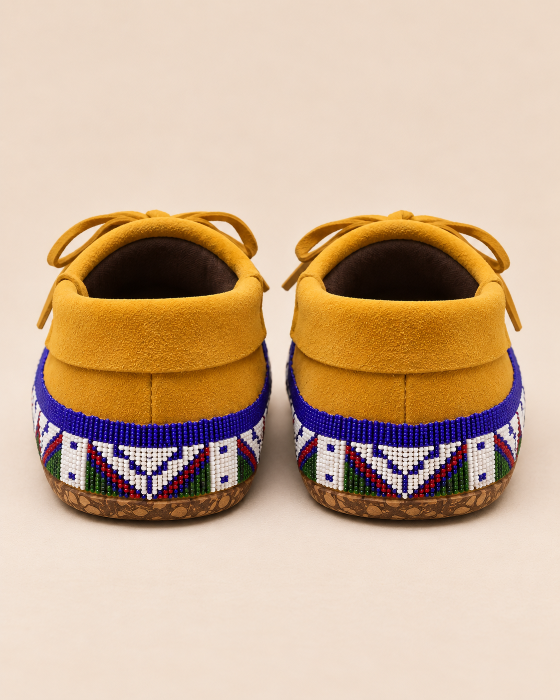 Royal Blue Beaded Lace-Up Men's Moccasins