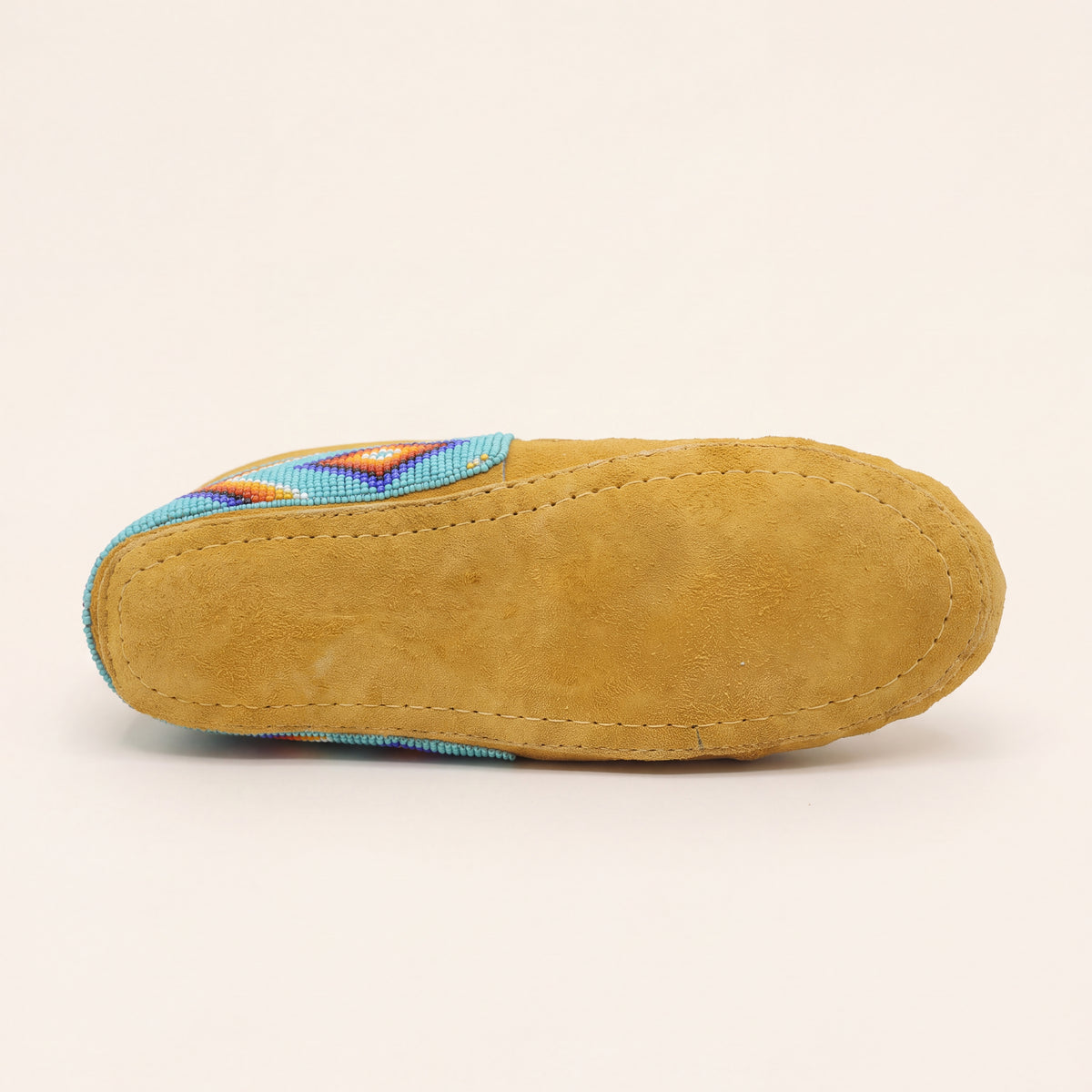 Turquoise Diamond Beaded Soft Sole Moccasins