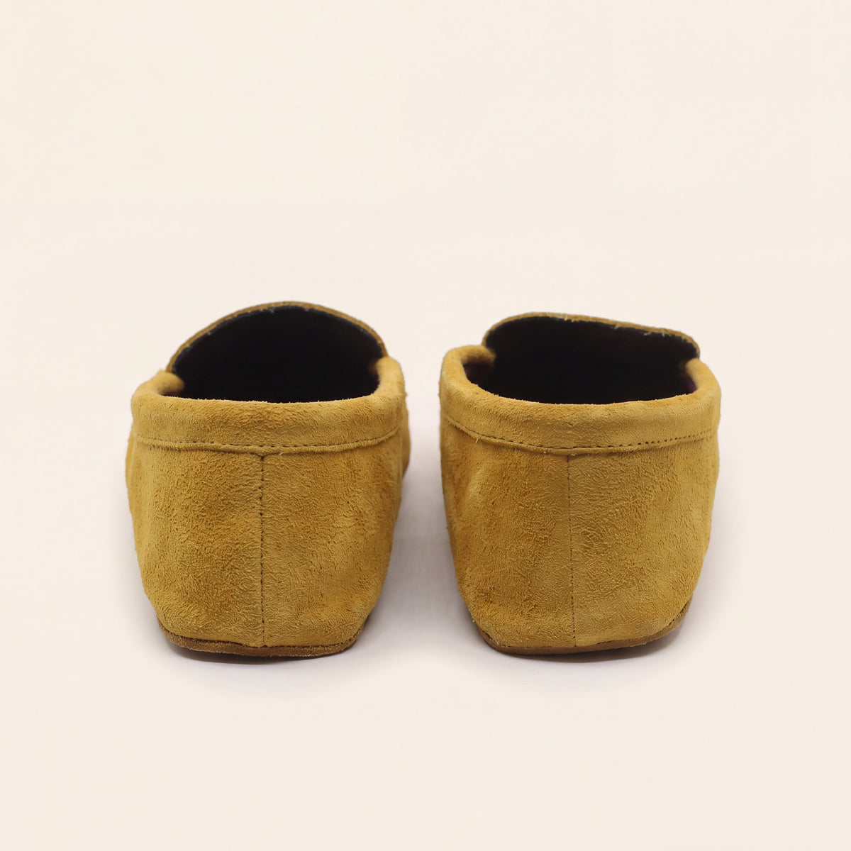 Turquoise Flower Beaded Yellow Suede Moccasins