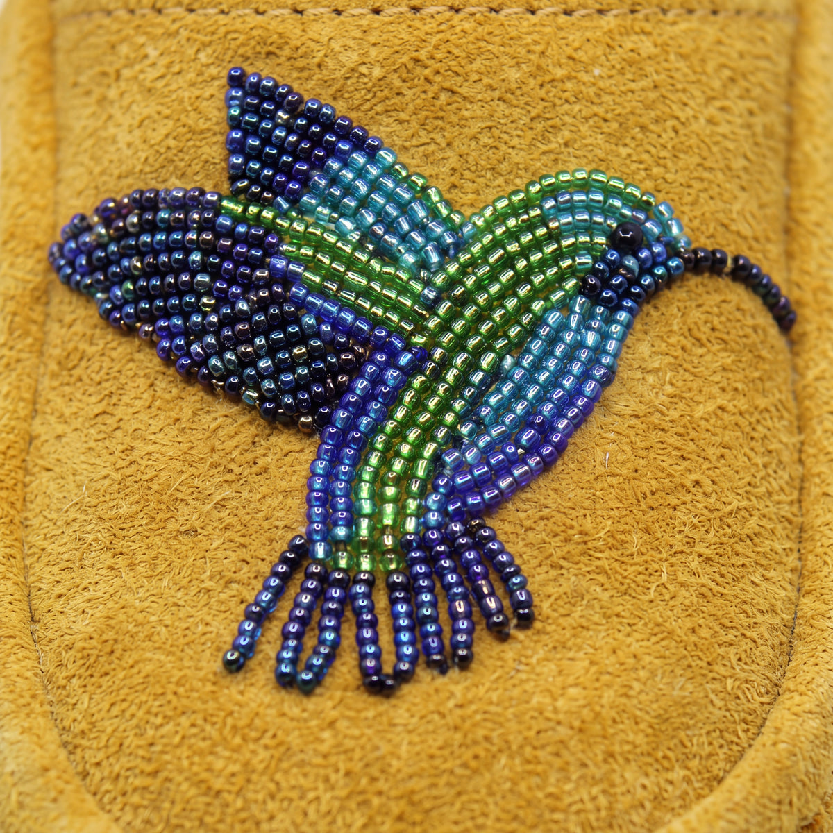 Hummingbird Beaded Leather Moccasins