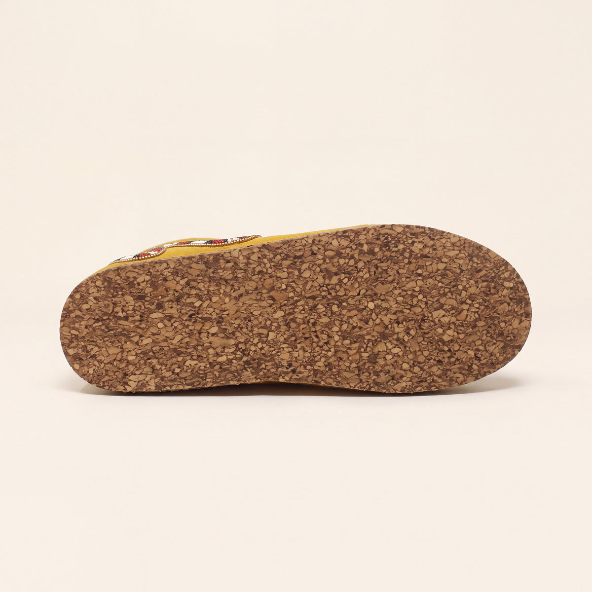 Mustard Snake Beaded Suede Lace-Up Moccasins for Women