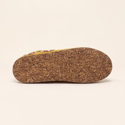 Mustard Snake Beaded Suede Lace-Up Moccasins for Women