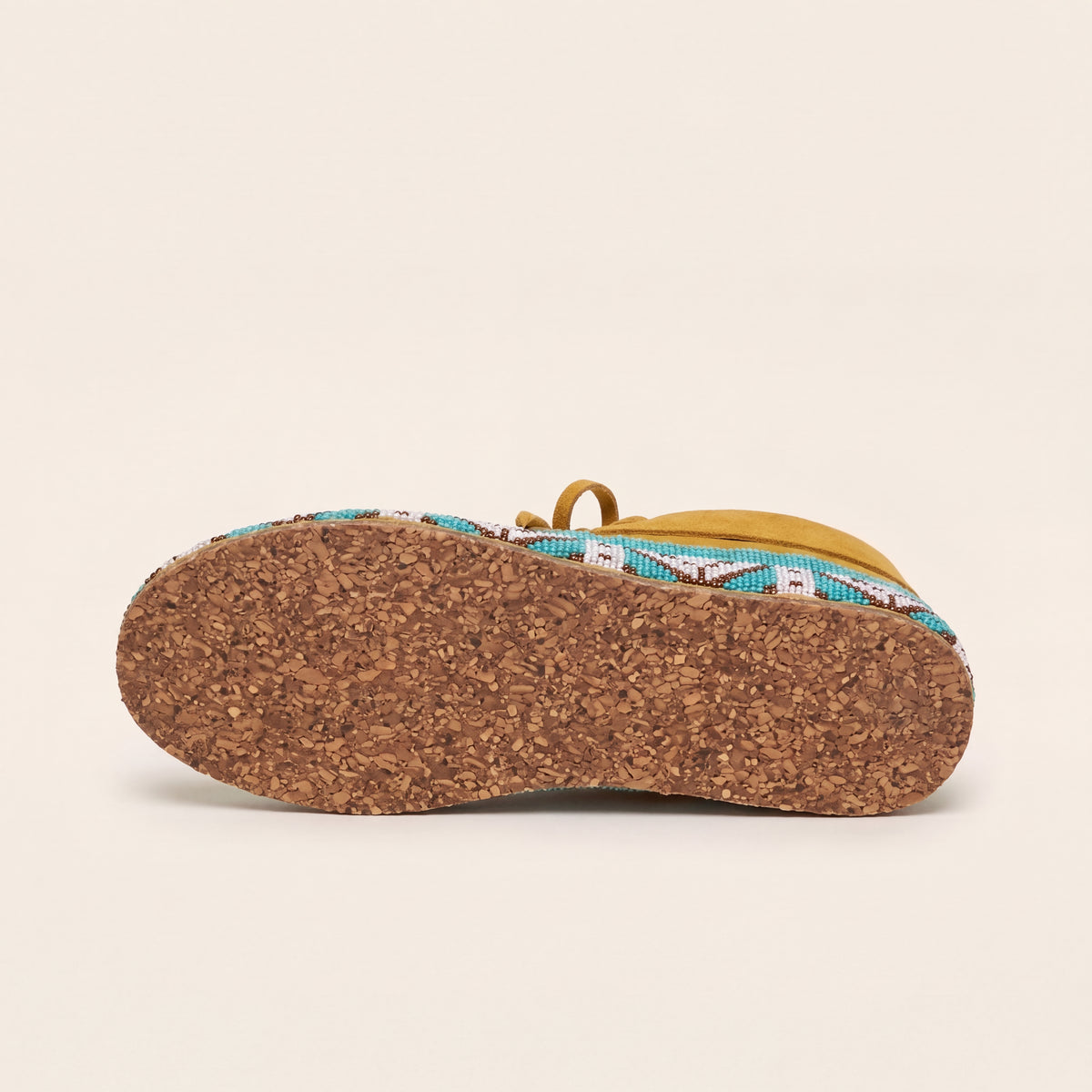 Men's Blue Beaded Lace-Up Moccasins