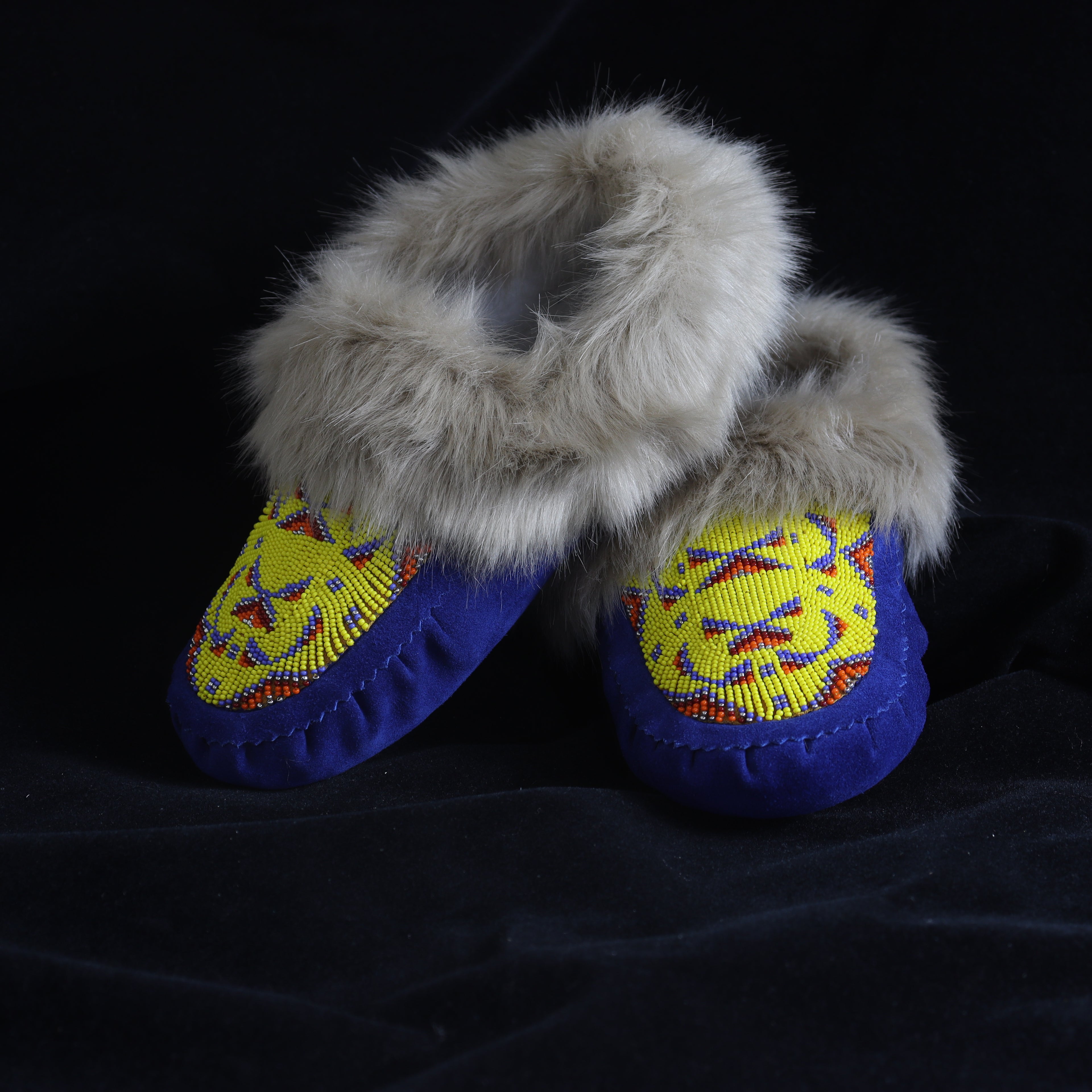 Native American Style Beaded Leather Moccasins For Women