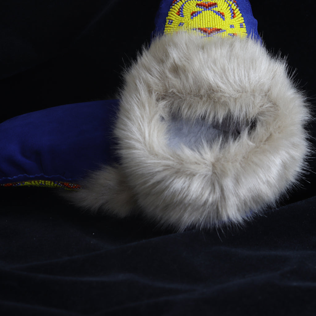 Native American Style Beaded Leather Moccasins For Women