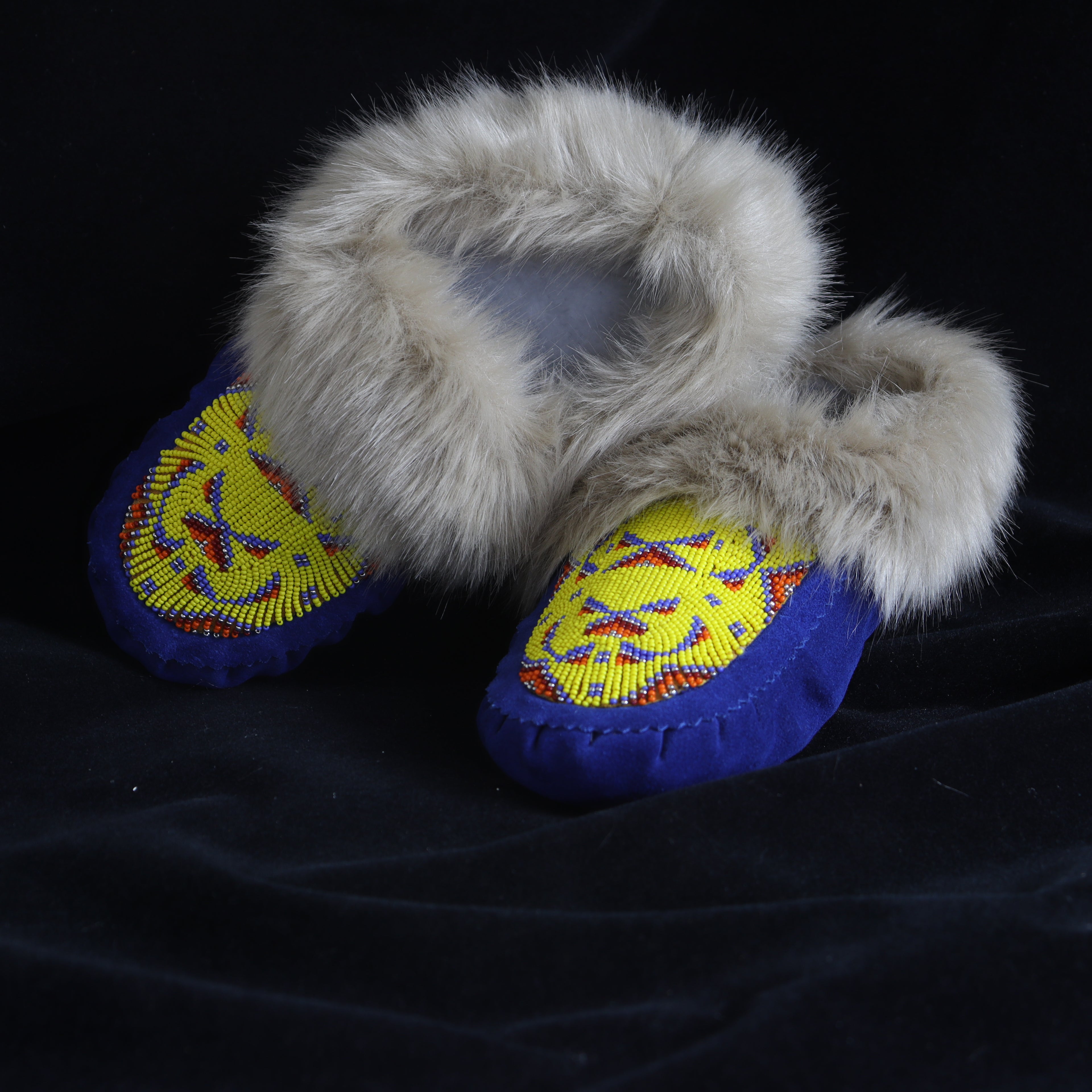 Native American Style Beaded Leather Moccasins For Women