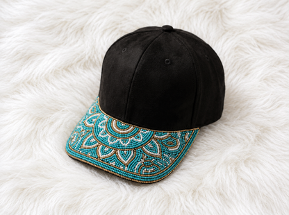 Hand-beaded adjustable baseball cap by Weskara – style 5