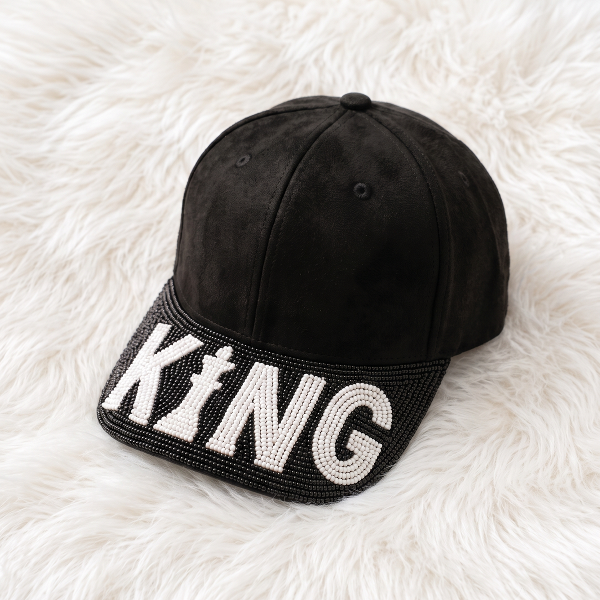 King Chess Beaded Baseball Cap, Adjustable