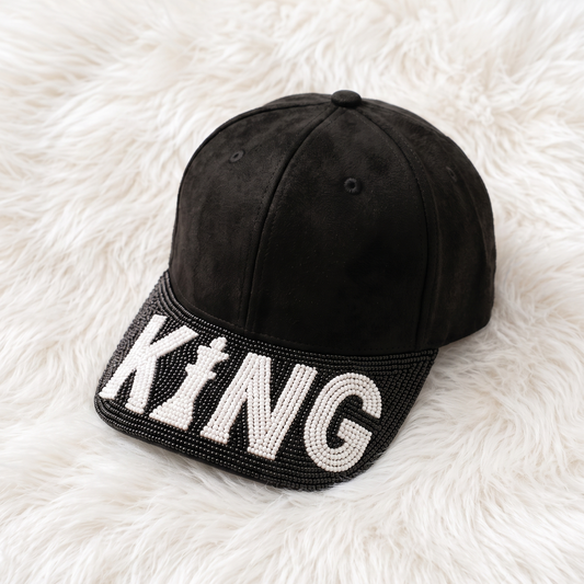 King Chess Beaded Baseball Cap, Adjustable