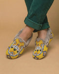 Yellow Feathers Full Beaded Moccasins. Size 8.5 US