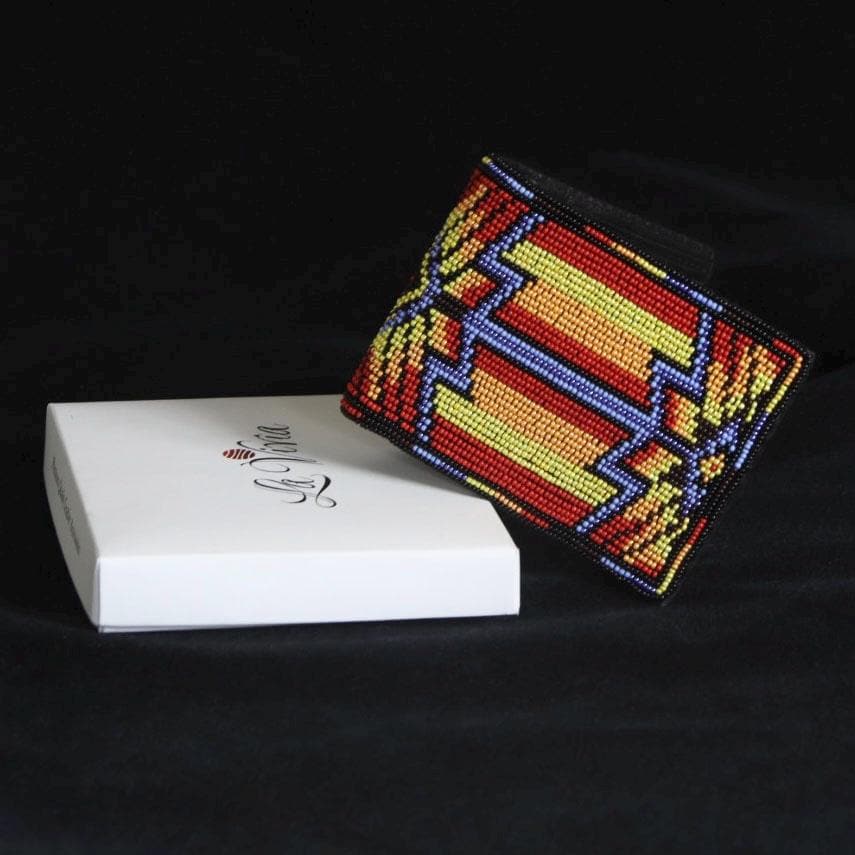Handmade Leather Beaded Wallet. Native American Style Purse For Men