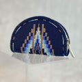 Handmade Coin Purse. Dark Blue Beaded Hand Pouch For Essentials.