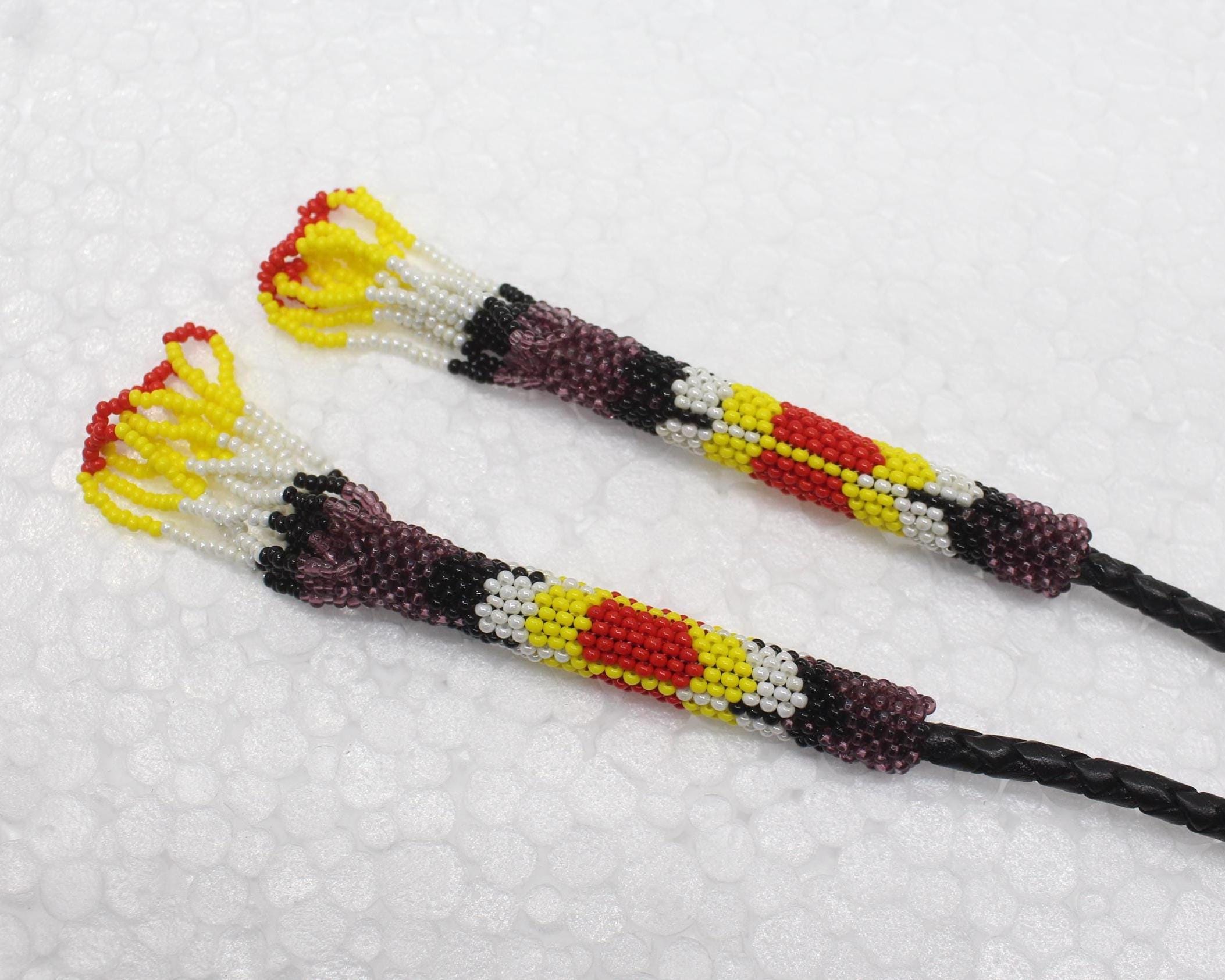 Handmade Beaded Bolo Tie. Stylish Seed Beads Accessory For Men