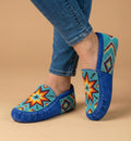 Handmade Leather Moccasins. Stylish Beaded Loafer Shoes with Soft Sole For Women.